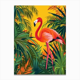 Greater Flamingo Yucatn Peninsula Mexico Tropical Illustration 5 Canvas Print