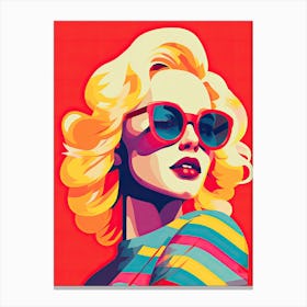 Stars, Stripes & Pop Art: American Woman Edition Canvas Print