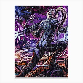 Woman Soldier Videogame Canvas Print