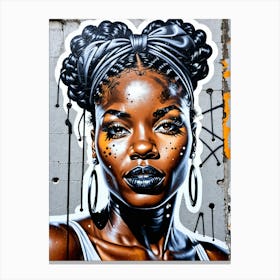 Graffiti Mural Of Beautiful Black Woman 384 Canvas Print