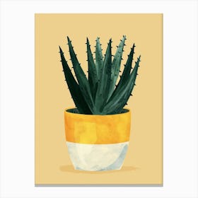 Succulents Plant Minimalist Illustration 1 Canvas Print