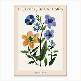 Spring Floral French Poster  Veronica 3 Canvas Print
