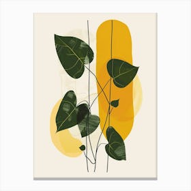 Pothos Plant Minimalist Illustration 2 Canvas Print