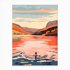 Wild Swimming At Malham Tarn Yorkshire 1 Canvas Print