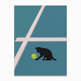 Minimal art Cat On Tennis Court Canvas Print