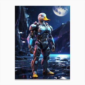 Duck In Cyborg Body #2 Canvas Print