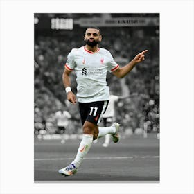 Mohamed Salah Of Liverpool Celebrates Canvas Print