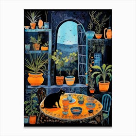 Cat In The Window Canvas Print