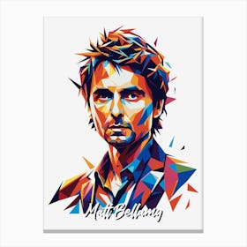 Muse Matt Bellamy 01 Portrait Music Icon Style WPAP Pop Art Canvas Print