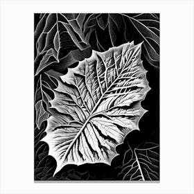 Sycamore Leaf Linocut 6 Canvas Print