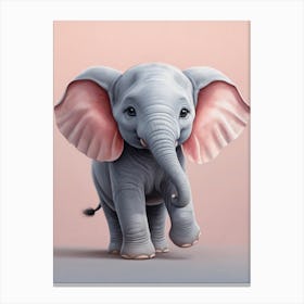 Cute Baby Elephant Nursery Ilustration (5) Canvas Print