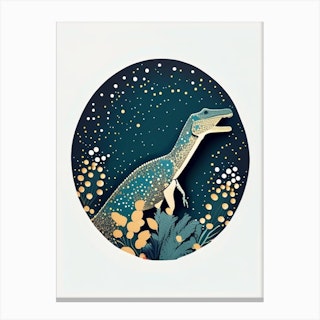 Plateosaurus Terrazzo Style Dinosaur Canvas Print