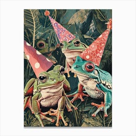 Kitsch Birthday Frogs 2 Canvas Print