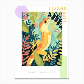 Lime Green Crested Gecko Abstract Modern Illustration 4 Poster Canvas Print
