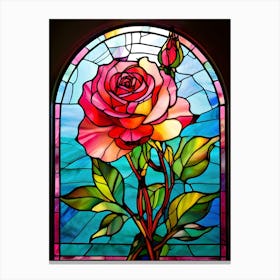 Stained Glass Rose Canvas Print