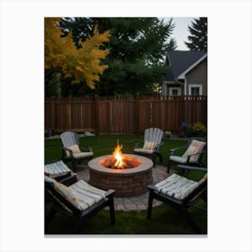 Backyard Fire Pit Canvas Print