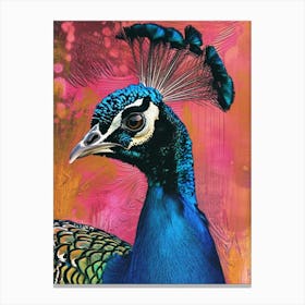 Peacock Polaroid Inspired 2 Canvas Print