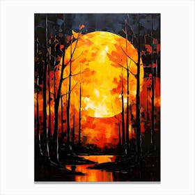 Full Moon In The Forest 5 Canvas Print