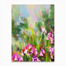 Lady Slipper Orchid Impressionist Painting Plant Canvas Print