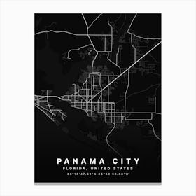 Panama City Panama Black Map Stampe su tela