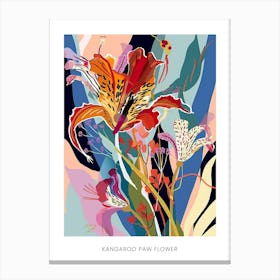 Colourful Flower Illustration Poster Kangaroo Paw Flower 4 Canvas Print