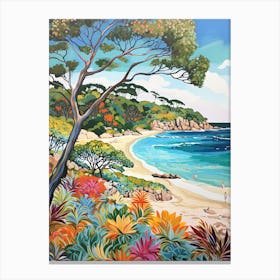 Little Cove Beach, Australia, Matisse And Rousseau Style 4 Canvas Print