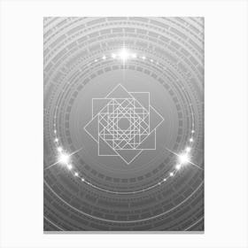 Geometric Glyph in White and Silver with Sparkle Array n.0324 Canvas Print
