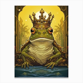 King Of Frogs Art Nouveau 3 Canvas Print