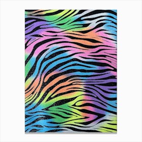 Rainbow Zebra Print Canvas Print