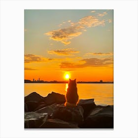 Sunset Cat 1 Canvas Print