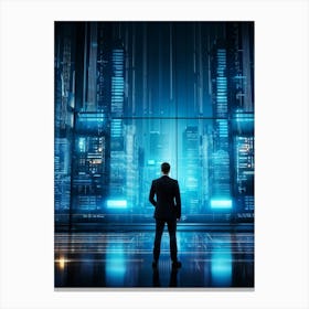 Cyber Intelligence Technology At The Forefront Enhancing Business Operations Abstract Digital Netw (5) Canvas Print