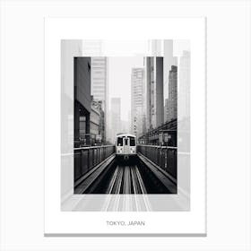 Poster Of Tokyo, Japan, Black And White Old Photo 1 Canvas Print