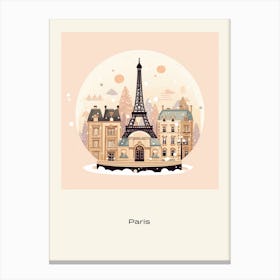 Paris France 1 Snowglobe Poster Canvas Print
