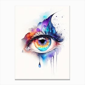 Surreal Eye, Symbol, Third Eye Watercolour 1 Canvas Print