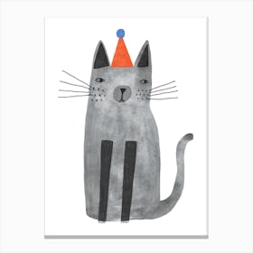 Cat With The Hat Canvas Print
