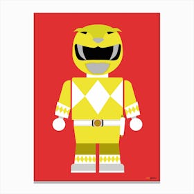 Toy Power Ranger Yellow Canvas Print