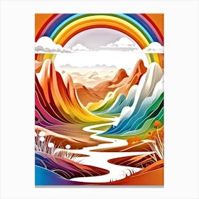 Rainbow Over Mountains Canvas Print