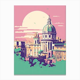 Rome In Risograph Style 2 Canvas Print