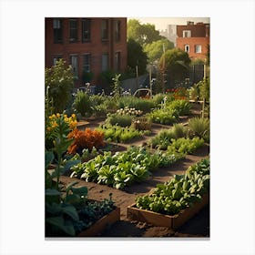 City Rooftop Garden 1 Canvas Print