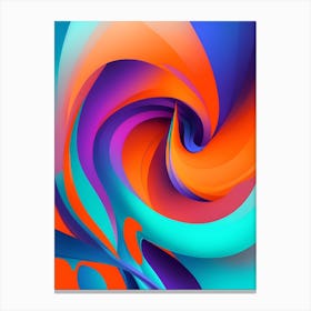 Abstract Colorful Waves Vertical Composition 26 Canvas Print