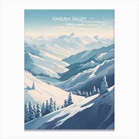 Poster Of Hakuba Valley   Nagano, Japan, Ski Resort Illustration 3 Canvas Print