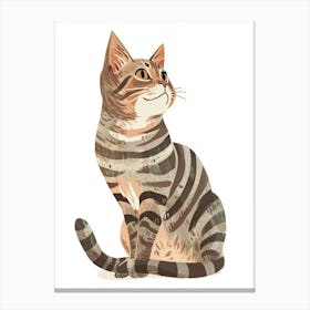 American Wirehair Cat Clipart Illustration 5 Canvas Print
