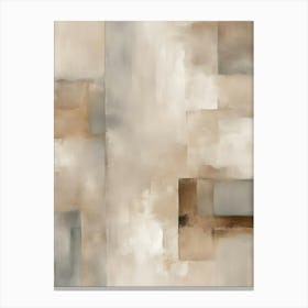 Abstract Beige Neutral Brush Art Canvas Print