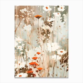 Wildflowers Abstract, Floral Art 3 Canvas Print