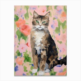 A Manx Cat Painting, Impressionist Painting 2 Canvas Print