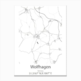 Wolfhagen,Germany Minimalist Map Canvas Print