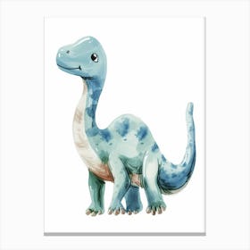 Blue Pastel Dryosaurus Dinosaur 1 Canvas Print