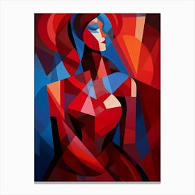 Cubist Abstract Geometric Lady Illustration 4 Canvas Print