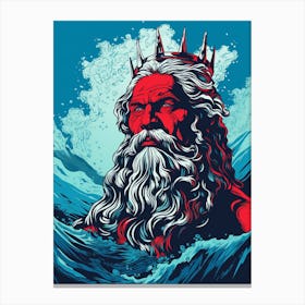 Poseidon Pop Art 1 Canvas Print
