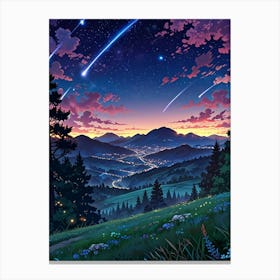 Night Sky Anime aesthetic 38 Canvas Print